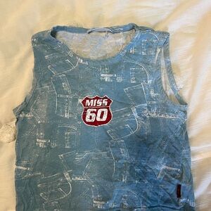Miss 60 Blue Sleeveless Top